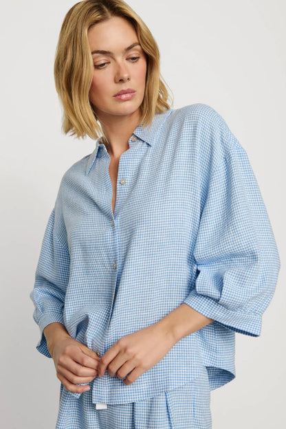 Gingham White/Summer Blue,X-Small
