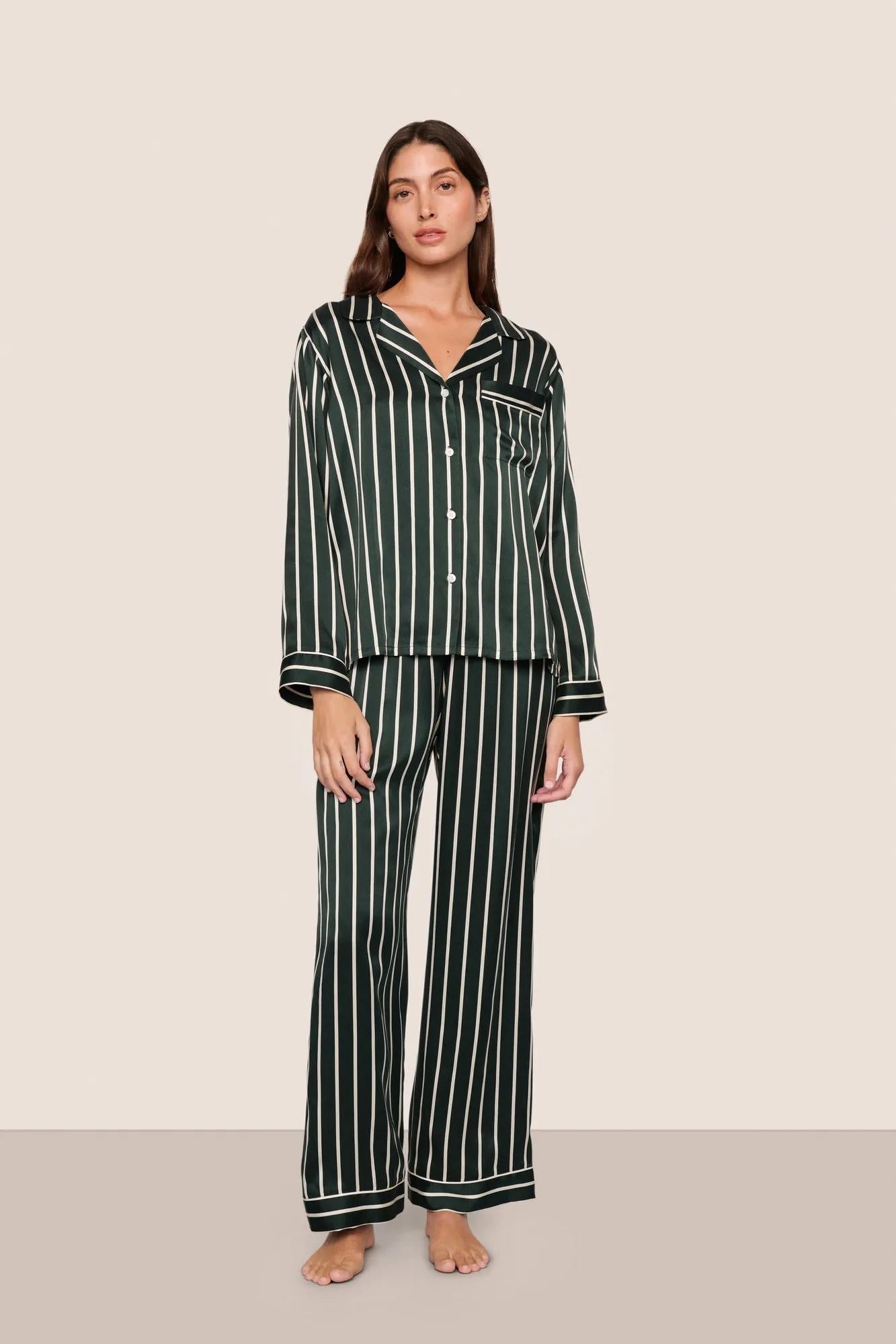 Eberjey Inez Washable Silk Printed Long PJ Set