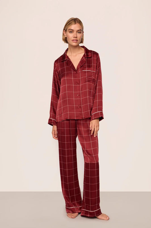 Eberjey Eberjey x Lily Aldridge - Inez Washable Silk Printed Long PJ Set