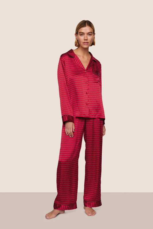 Eberjey Inez Washable Silk Printed Long PJ Set