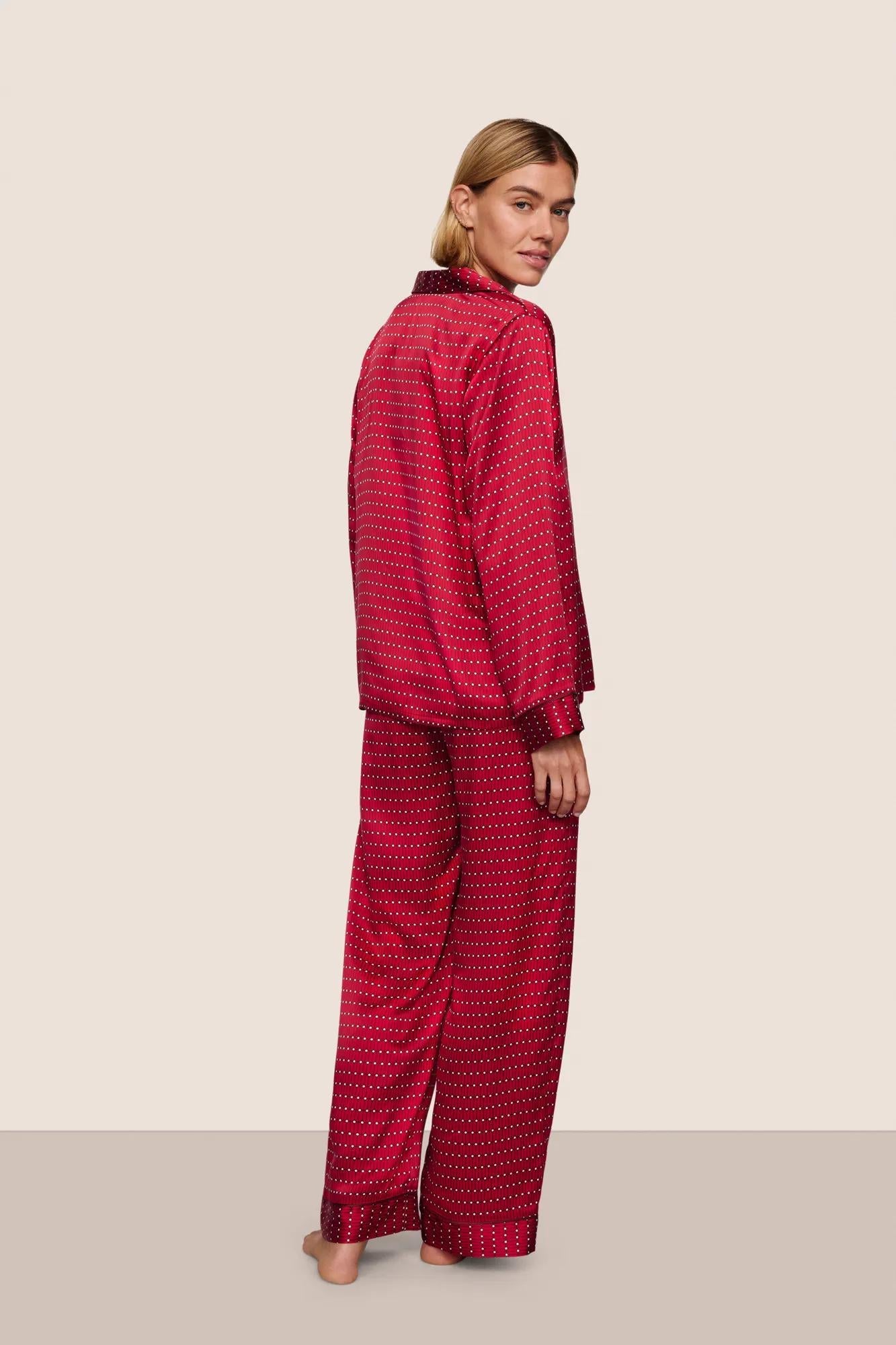 Eberjey Inez Washable Silk Printed Long PJ Set