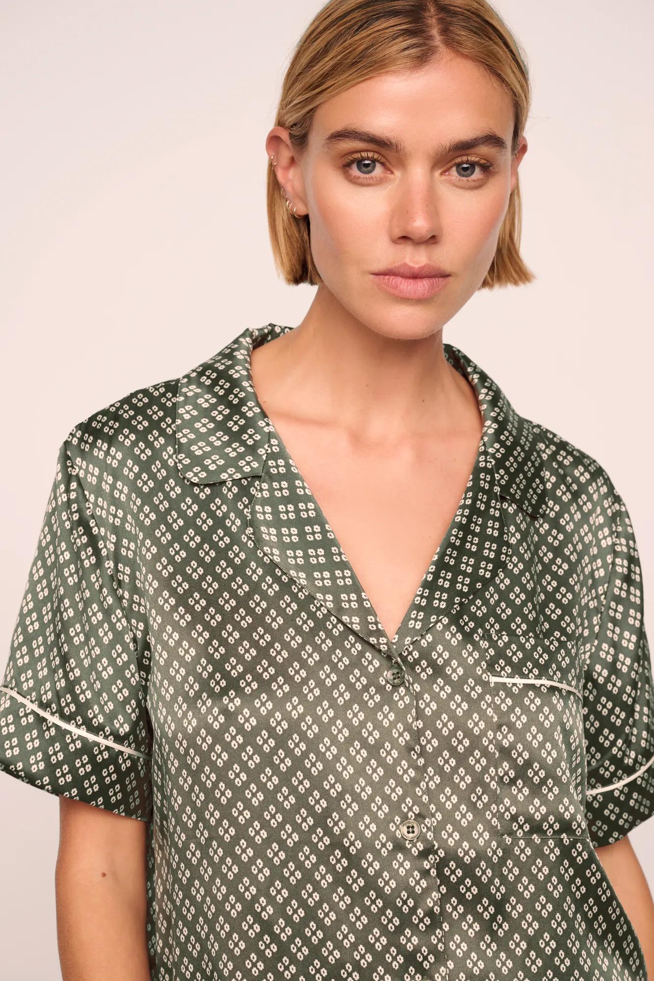Eberjey Inez Washable Silk Printed Short PJ Set
