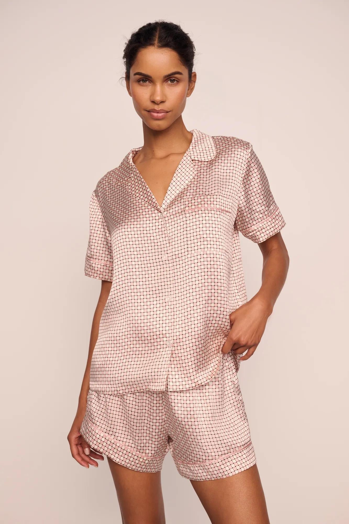 Eberjey Inez Washable Silk Printed Short PJ Set