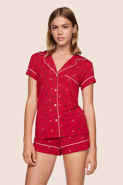 Eberjey Gisele Printed TENCEL™ Modal Shortie Short PJ Set