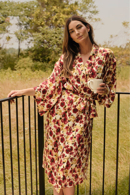 Eberjey Eberjey x Lily Aldridge - Inez Washable Silk Printed Robe