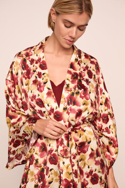 Eberjey Eberjey x Lily Aldridge - Inez Washable Silk Printed Robe