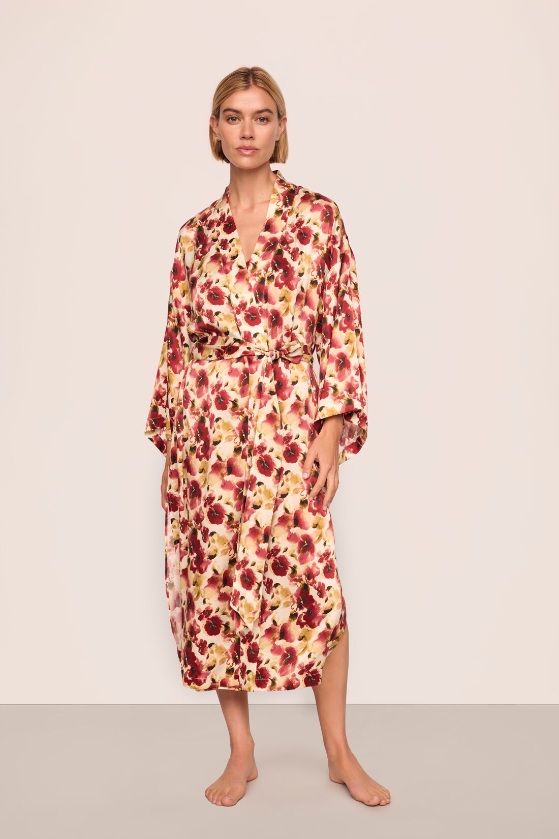 Eberjey Eberjey x Lily Aldridge - Inez Washable Silk Printed Robe
