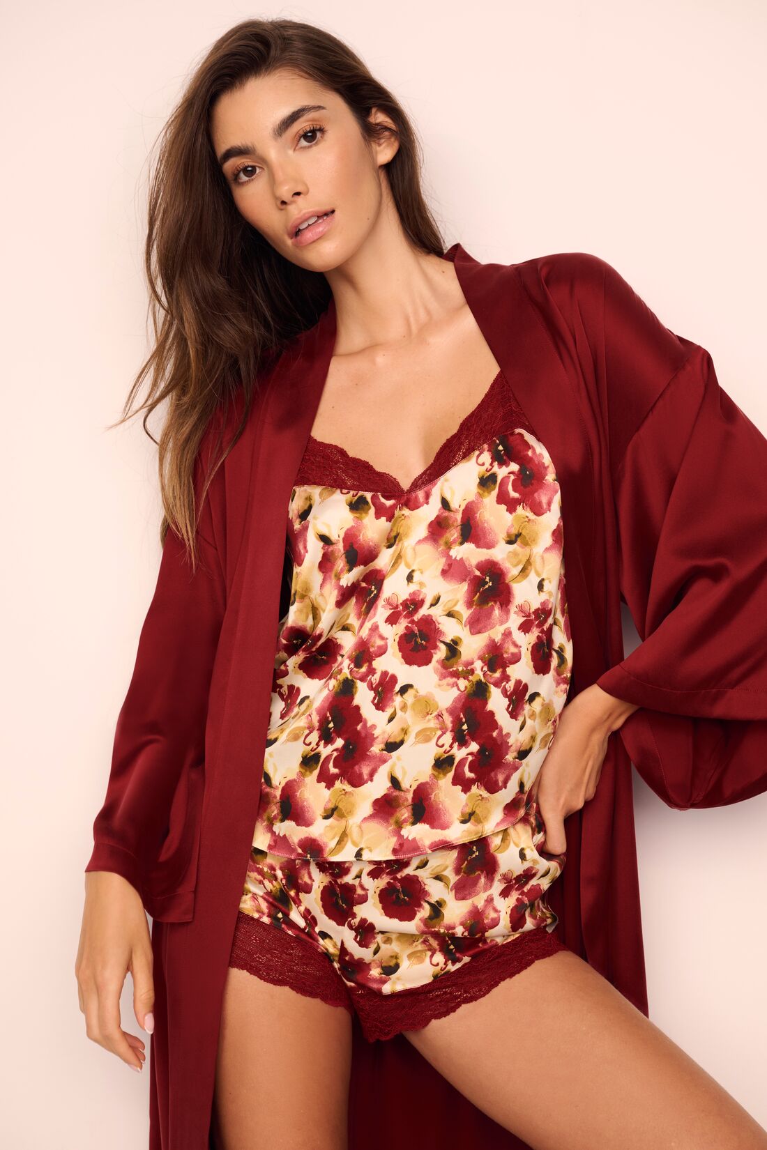 Eberjey Eberjey x Lily Aldridge - Inez Washable Silk Robe