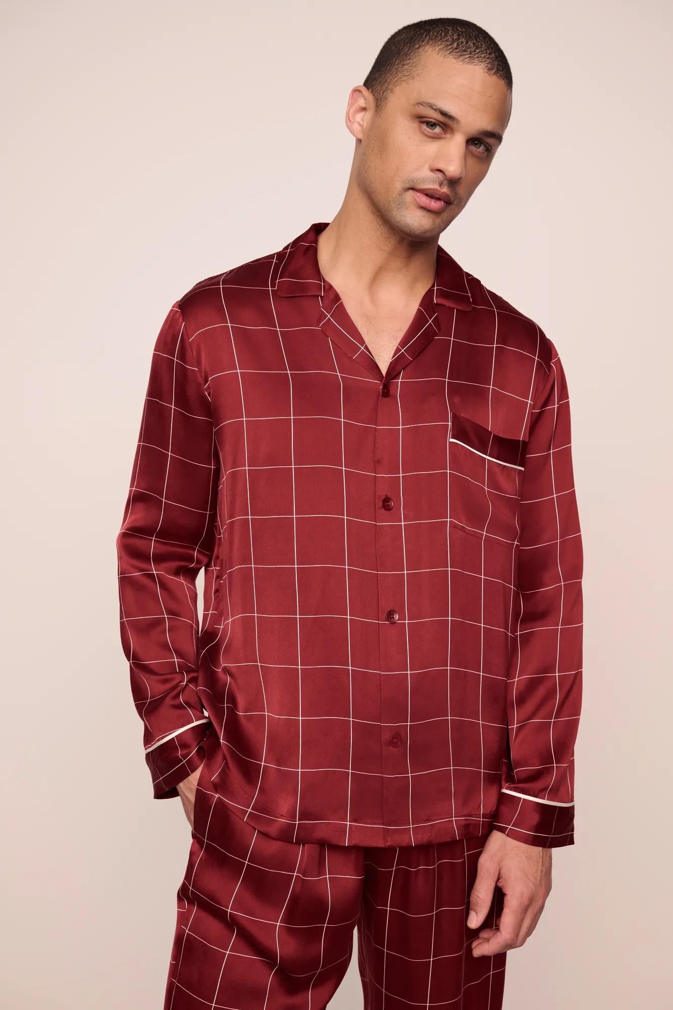 Eberjey Eberjey x Lily Aldridge - Charles Washable Silk Printed Long PJ Set