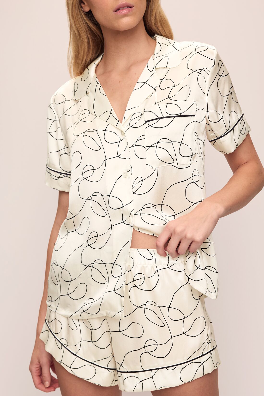 Eberjey Inez Washable Silk Printed Short PJ Set