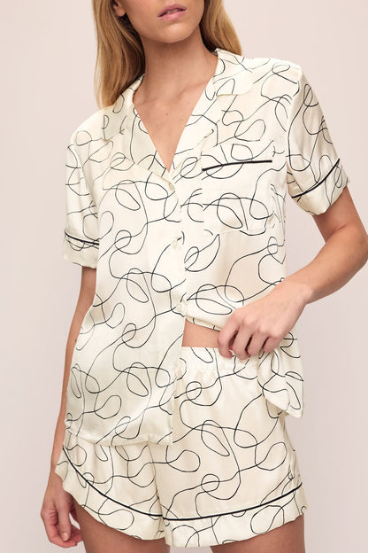 Eberjey Inez Washable Silk Printed Short PJ Set
