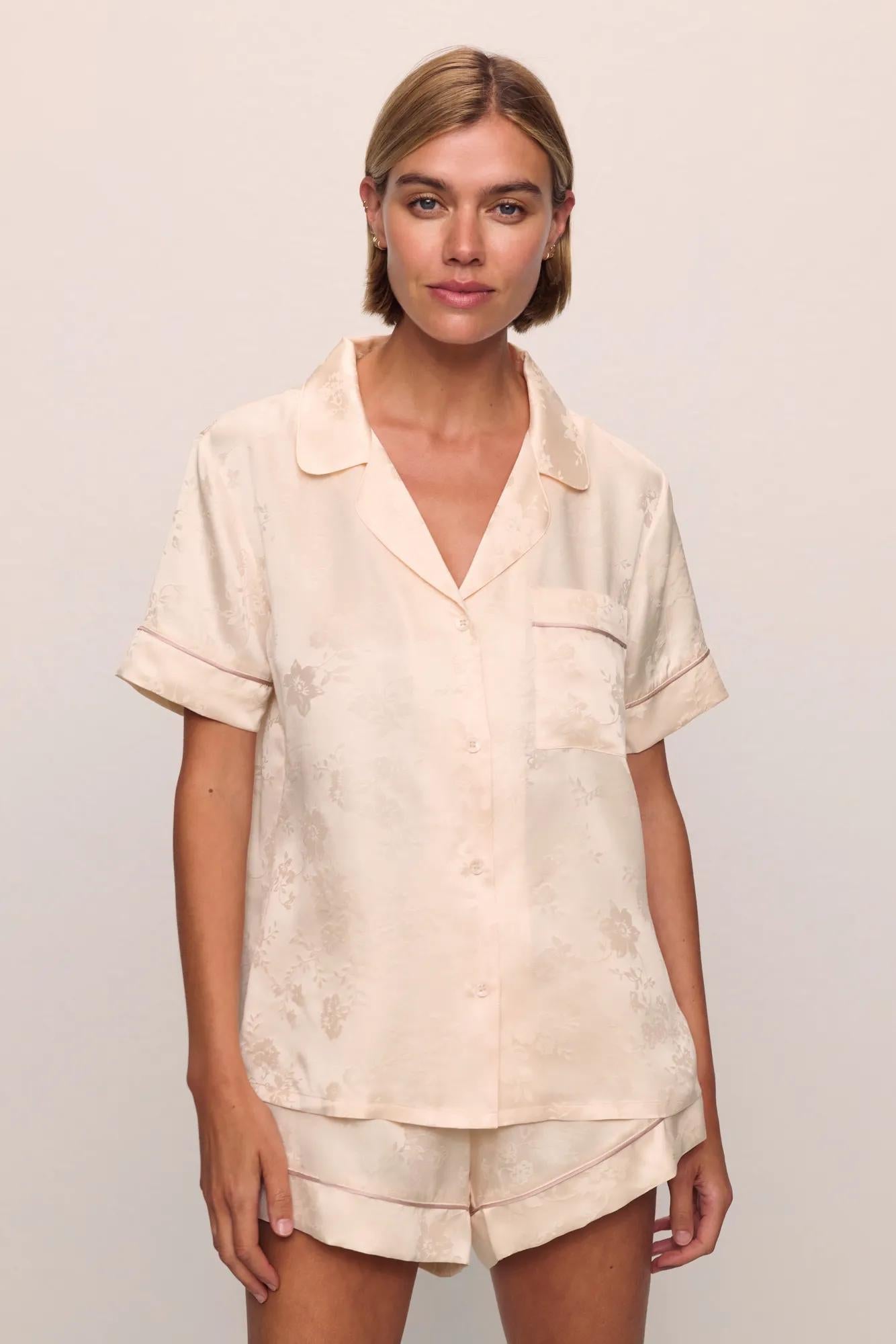 Eberjey Inez Washable Silk Jacquard Short PJ Set