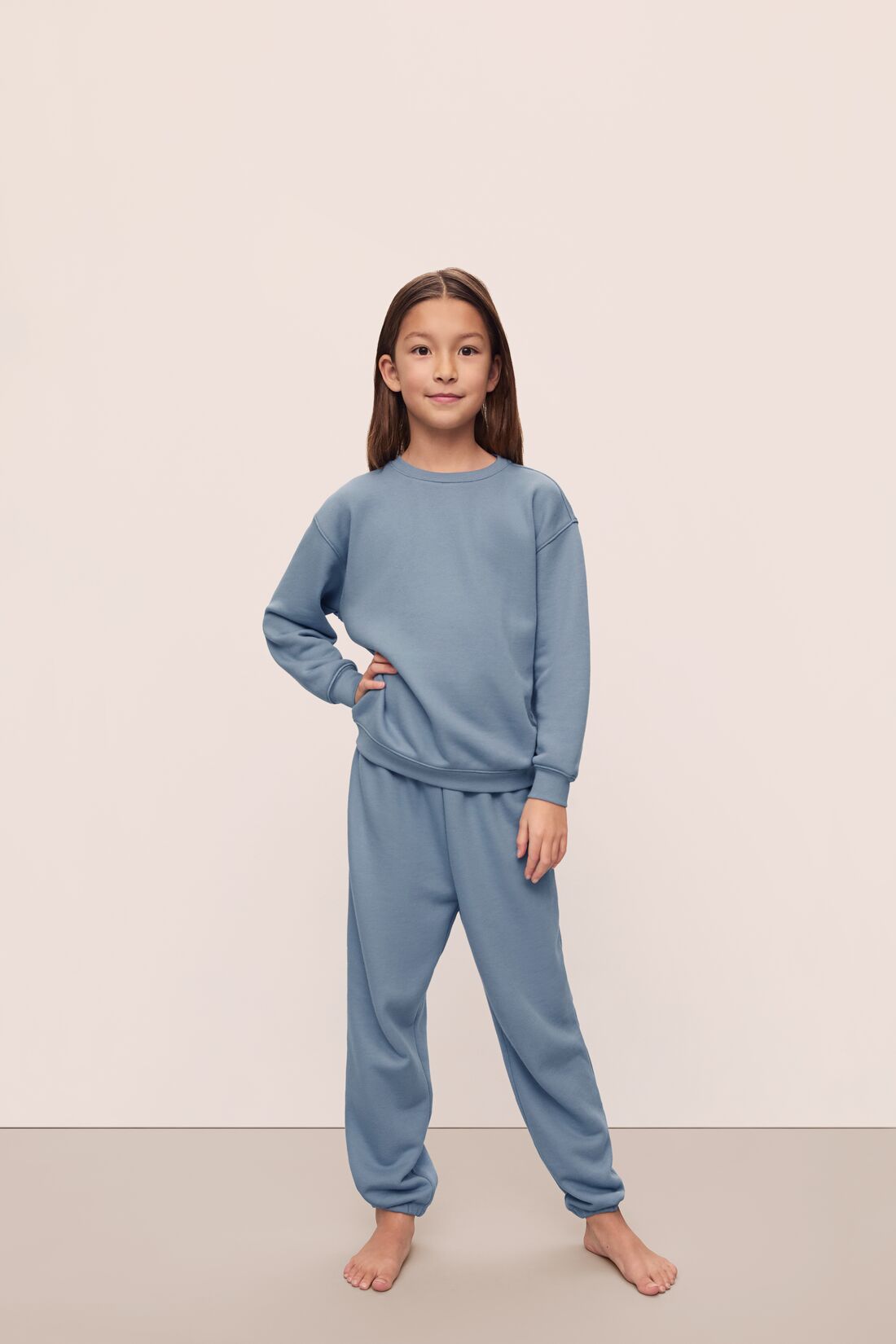 Eberjey Kid's French Terry Sweatshirt and Jogger Set