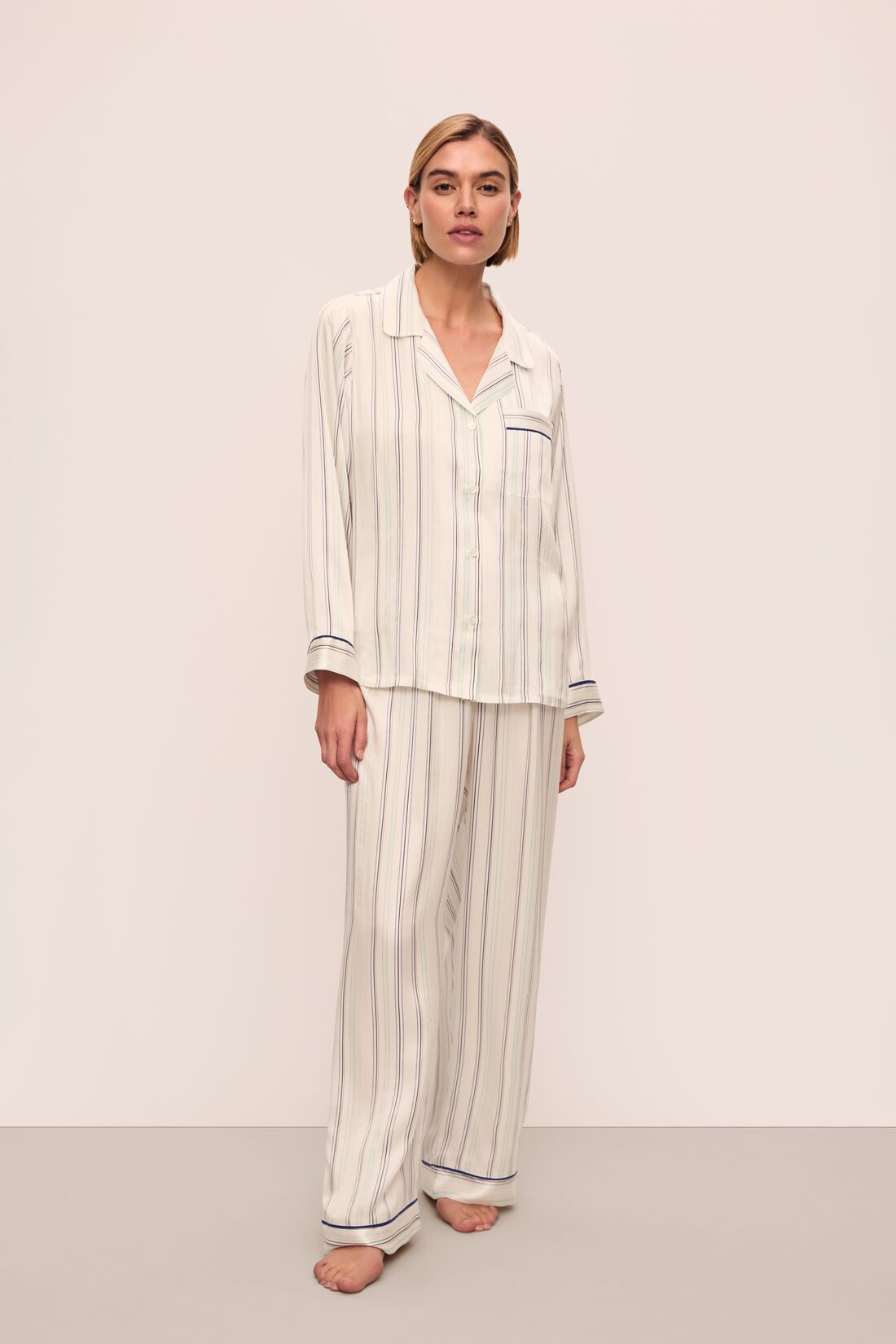 Eberjey Inez Washable Silk Printed Long PJ Set