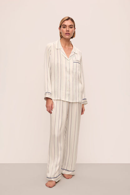 Eberjey Inez Washable Silk Printed Long PJ Set