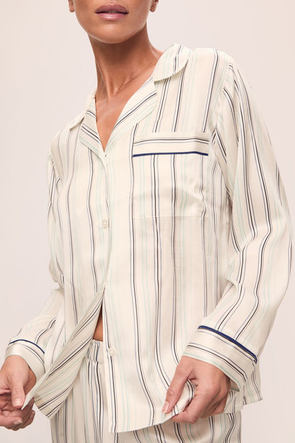 Eberjey Inez Washable Silk Printed Long PJ Set