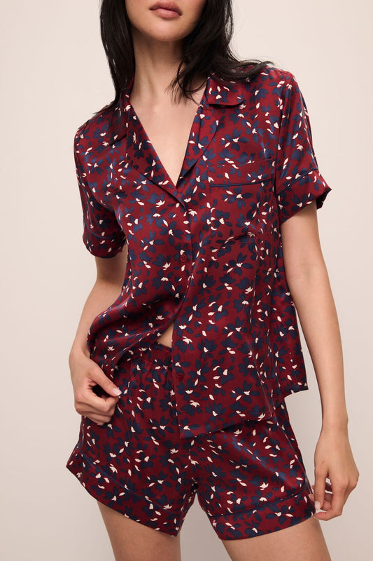 Eberjey Inez Washable Silk Printed Short PJ Set