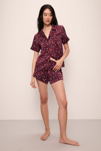 Eberjey Inez Washable Silk Printed Short PJ Set
