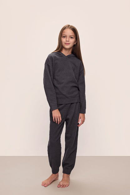 Eberjey Kid's Recycled Boucle Hoodie & Jogger Set