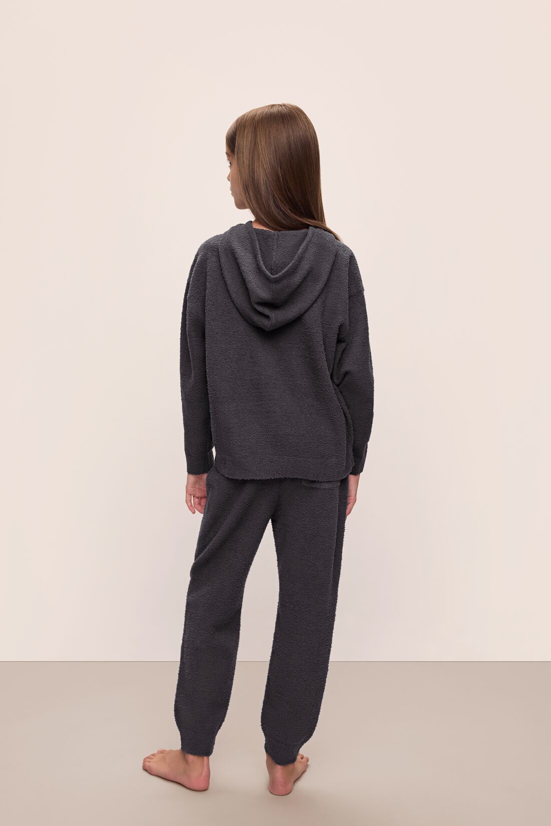 Eberjey Kid's Recycled Boucle Hoodie & Jogger Set