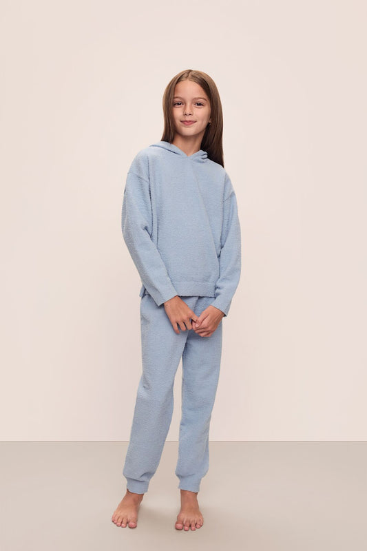 Eberjey Kid's Recycled Boucle Hoodie & Jogger Set