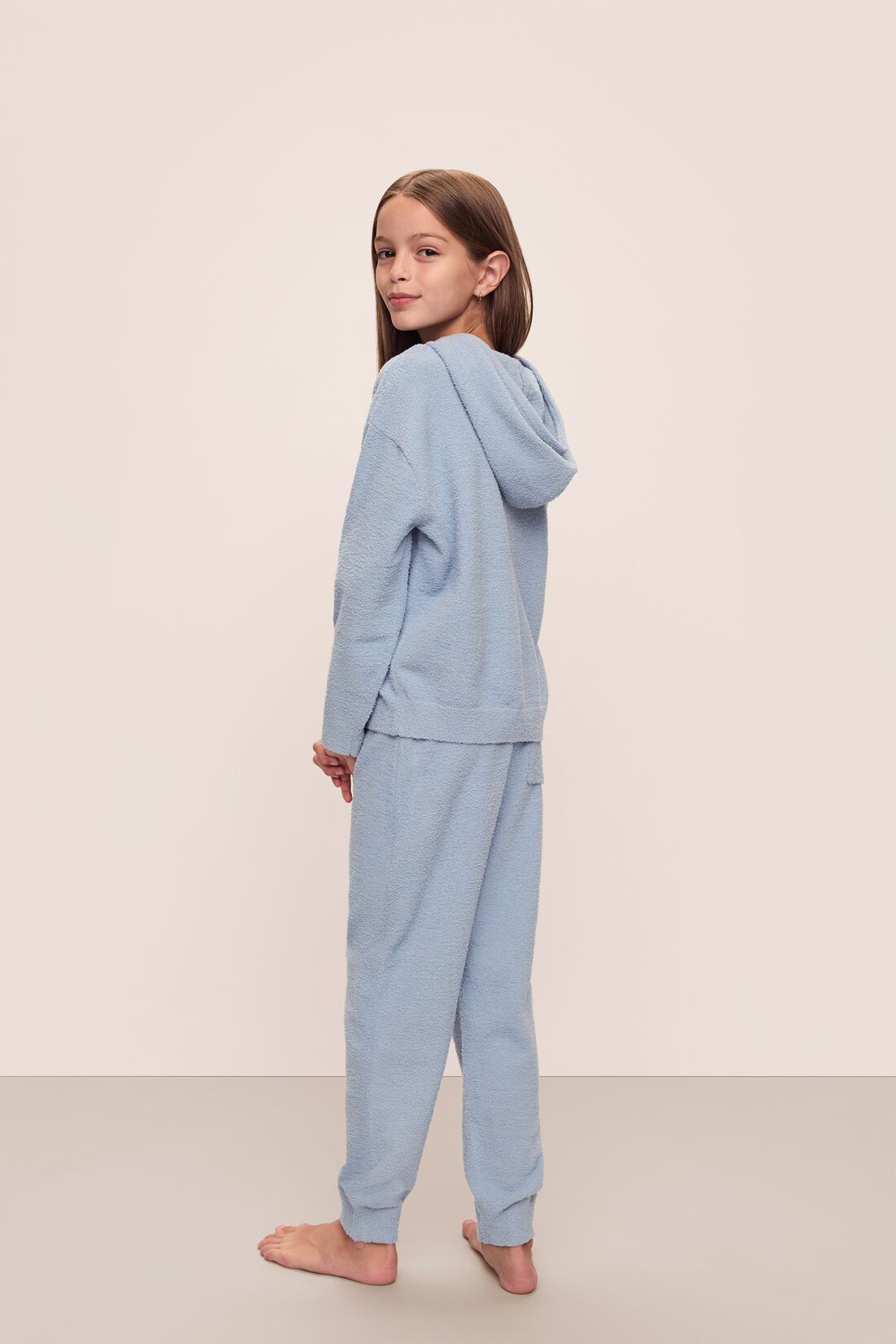 Eberjey Kid's Recycled Boucle Hoodie & Jogger Set