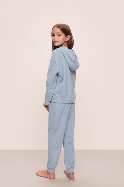 Eberjey Kid's Recycled Boucle Hoodie & Jogger Set