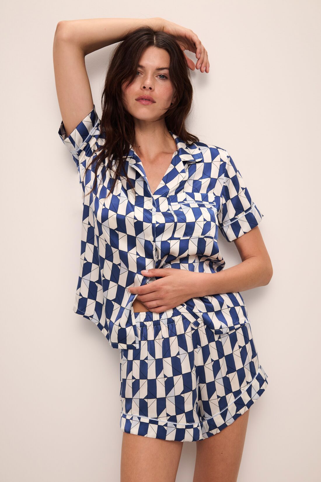 Eberjey Inez Washable Silk Printed Short PJ Set