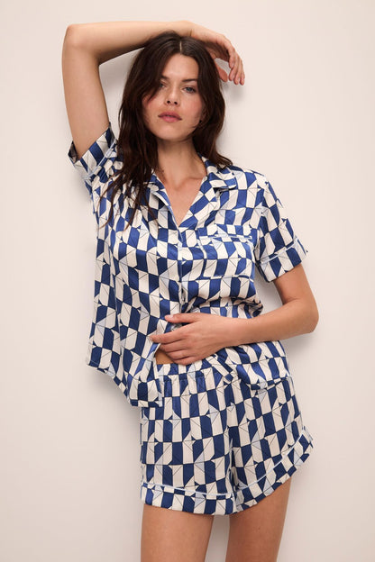 Eberjey Inez Washable Silk Printed Short PJ Set