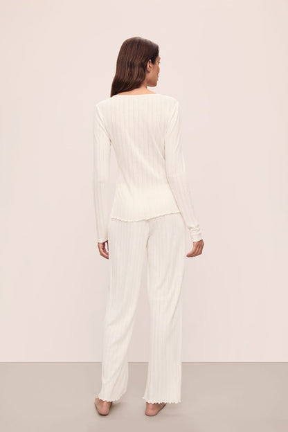 Eberjey Pointelle V Neck Henley