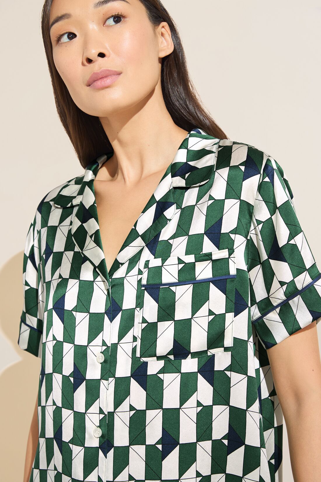 Eberjey Inez Washable Silk Printed Short PJ Set