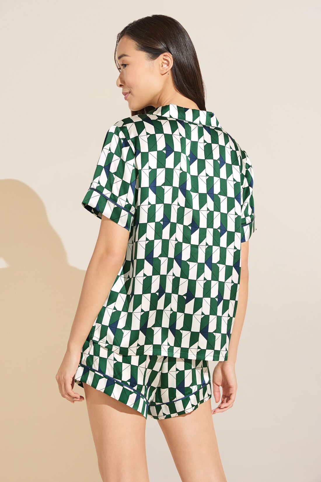 Eberjey Inez Washable Silk Printed Short PJ Set