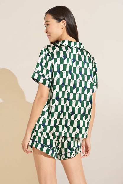 Eberjey Inez Washable Silk Printed Short PJ Set